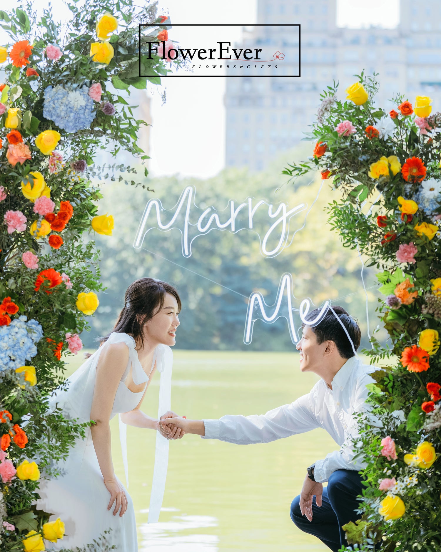 NYC Proposal|Central Park|Dopamine Themed Florals