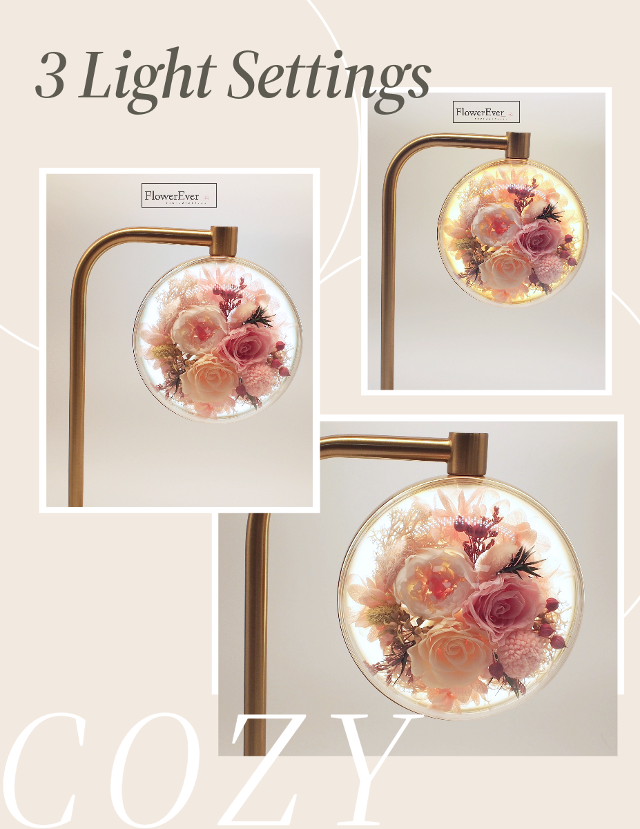 Preserved Real Rose Night Lamp w. Fast Wireless Phone Charging|Modern Floral Gifts