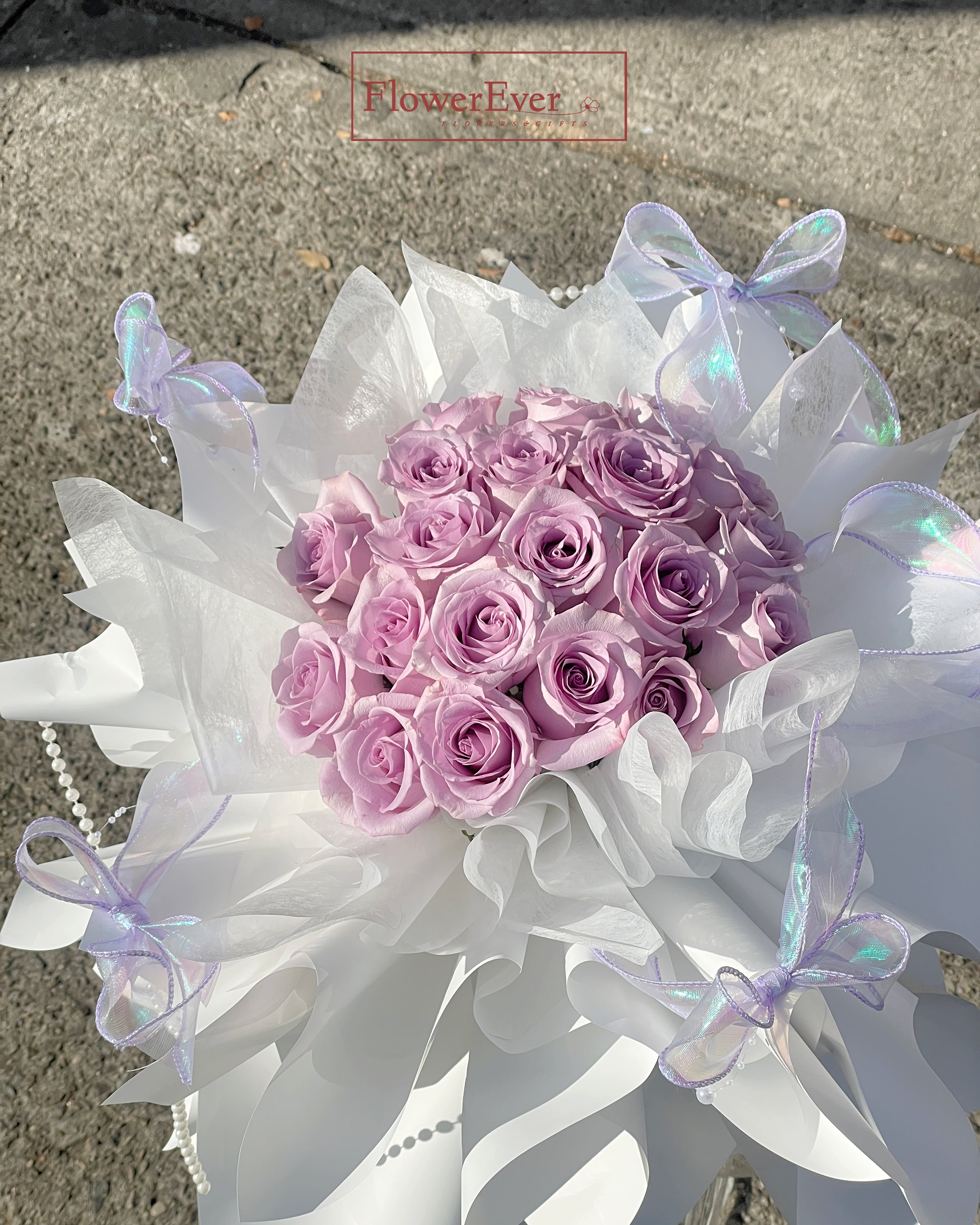 Ocean Song Purple Roses in Luxury Style|24 Stems
