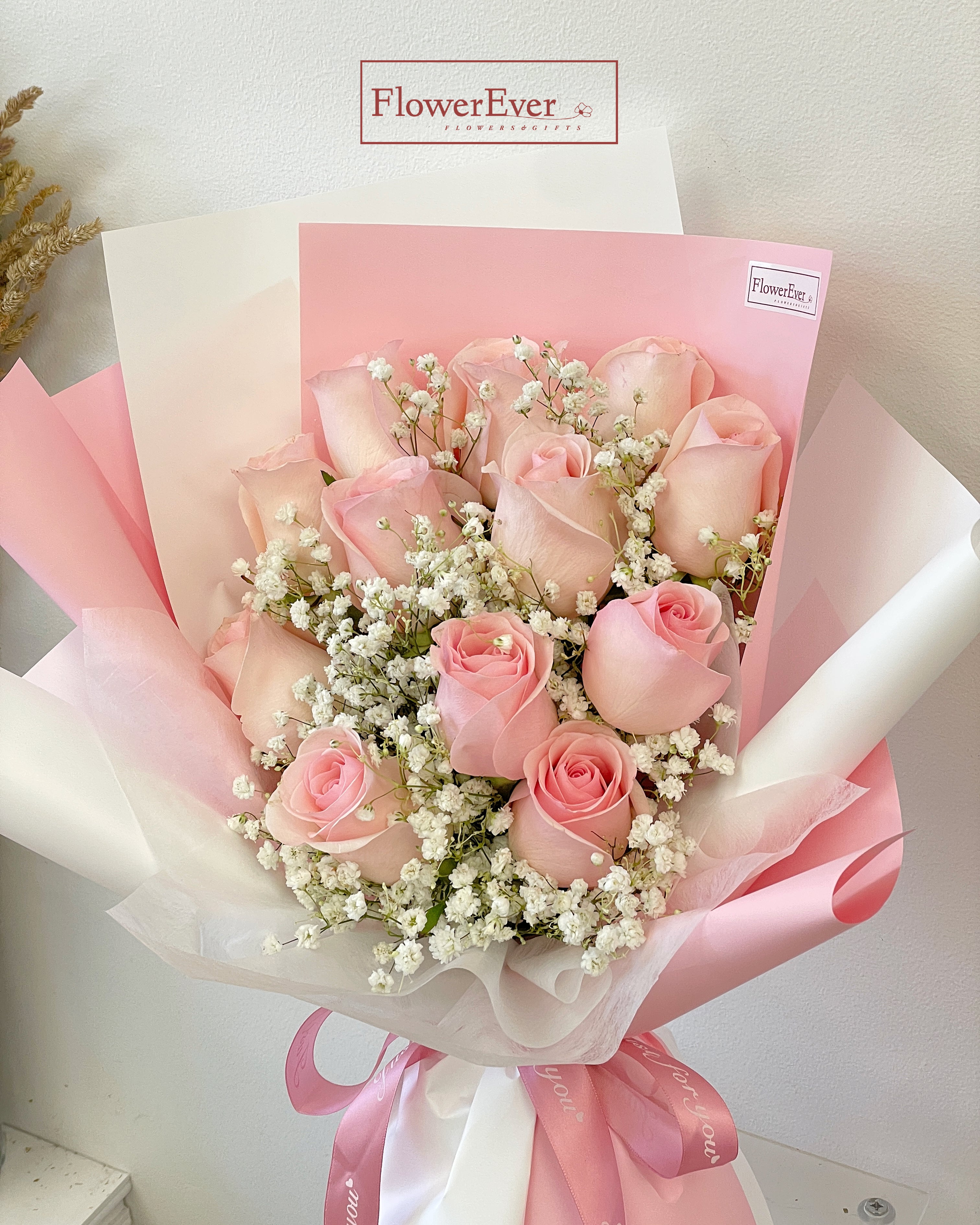 Pink Rose Bouquet with Baby&