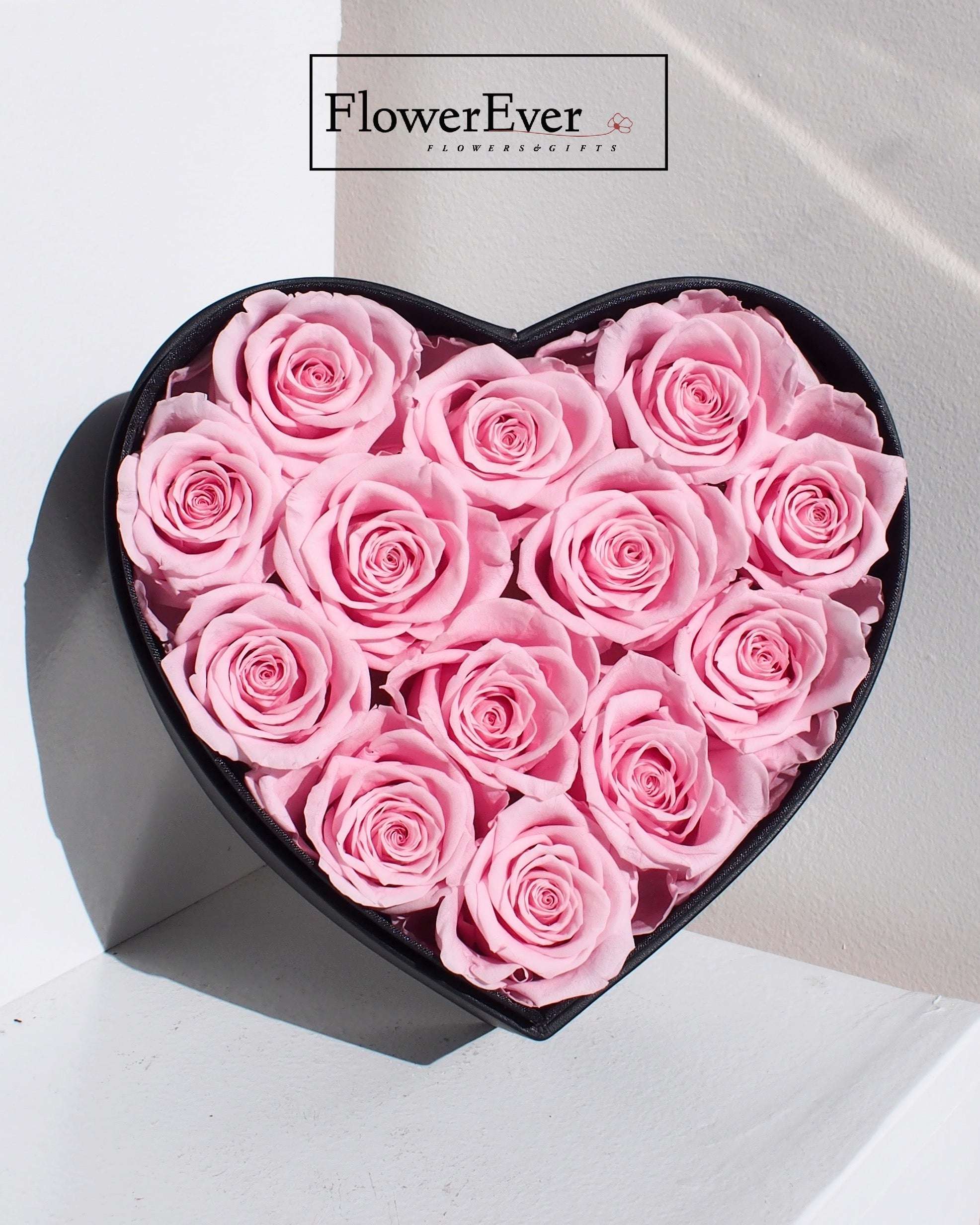 Preserved Real Roses Heart Box with Acrylic Protector|15 Stems