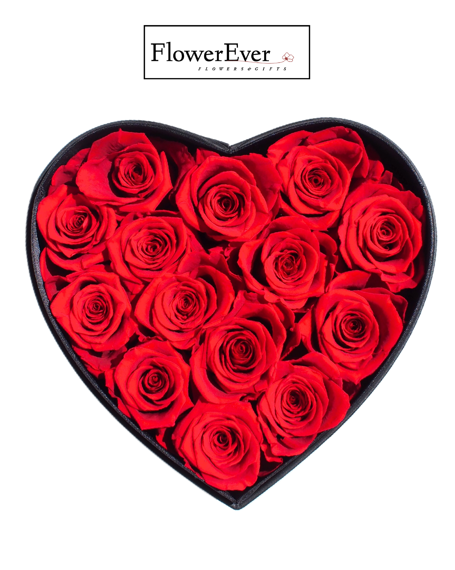 Preserved Real Roses Heart Box with Acrylic Protector|15 Stems