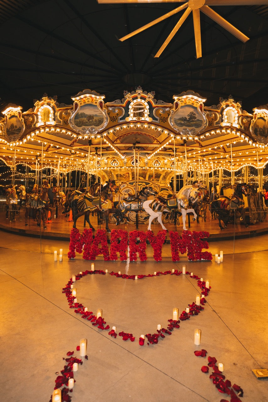 NYC Luxe Rose Proposal Decor Package|Red Roses Marquee Letters + Candles