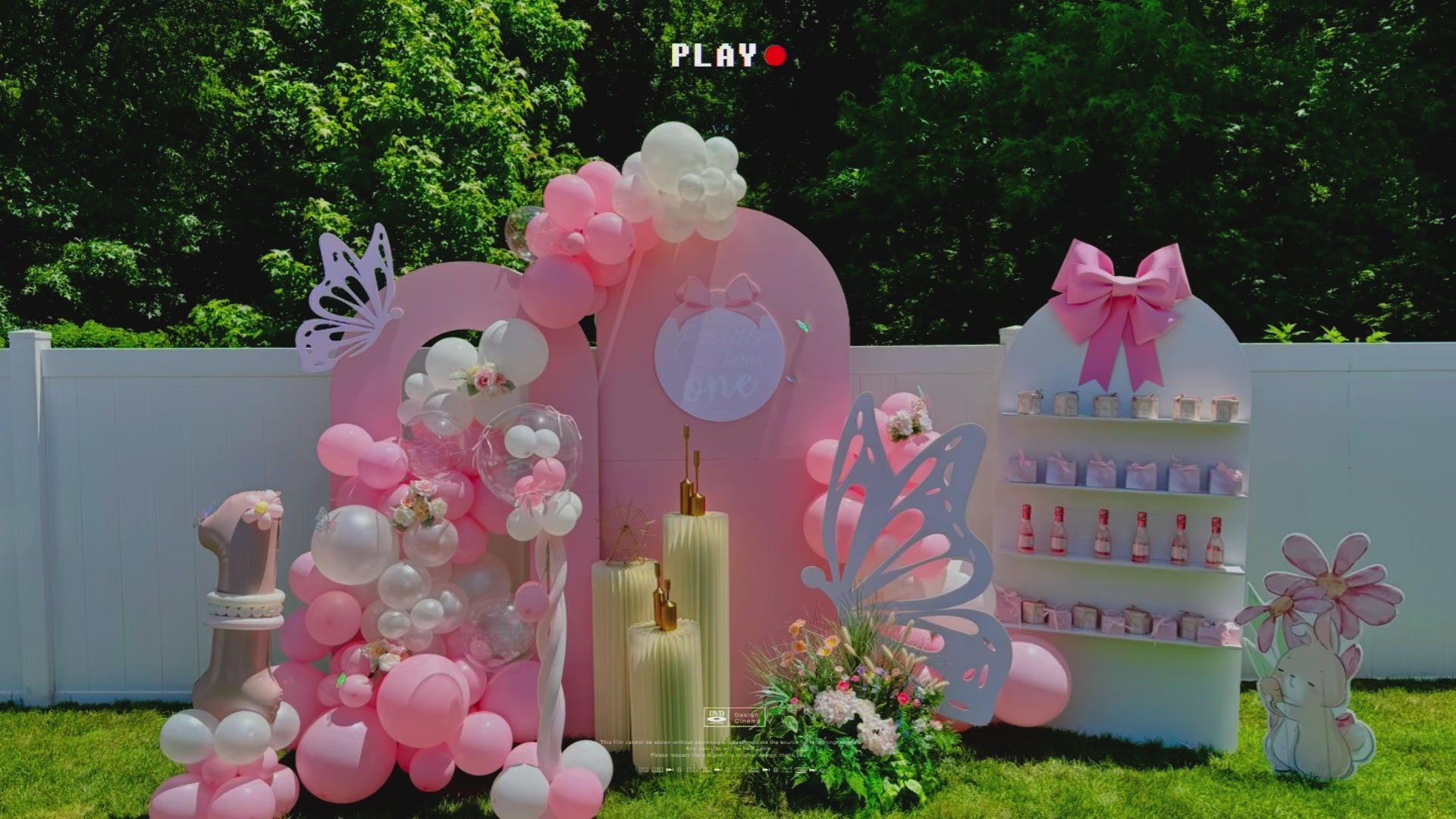 NYC Pink & White Birthday Party Decor|Balloon Arch + Garden Themed Backdrop