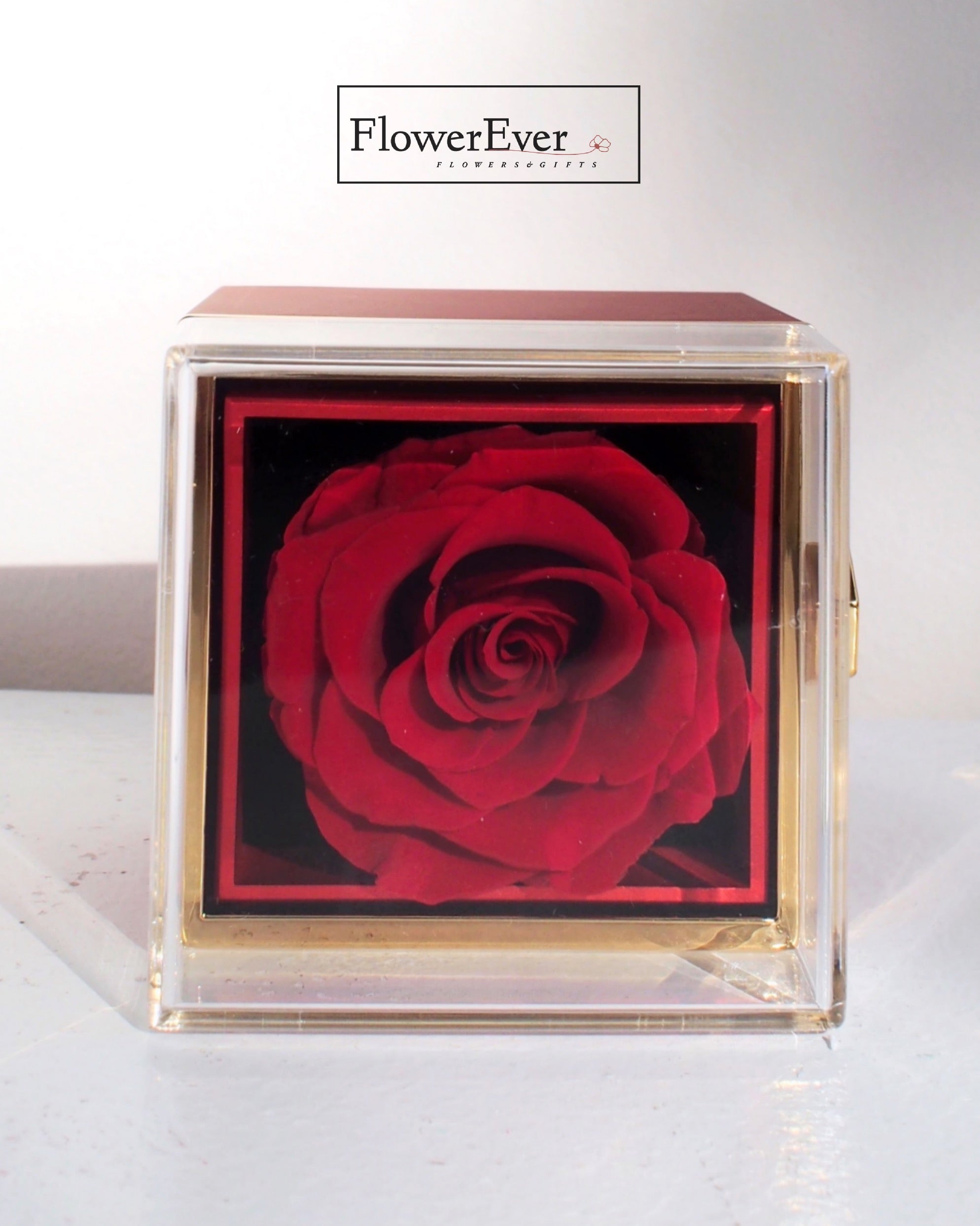 Forever Rose Ring Box for Jewelry, Rotatable Interior|Surprise Luxury Gift for Her