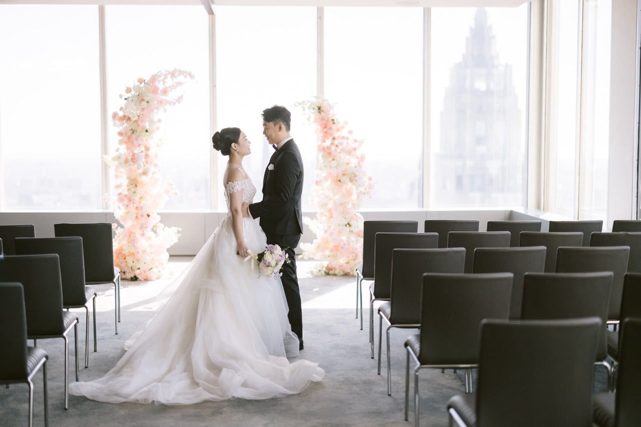 NYC Manhatta Wedding｜Manhattan｜Pink & White Florals