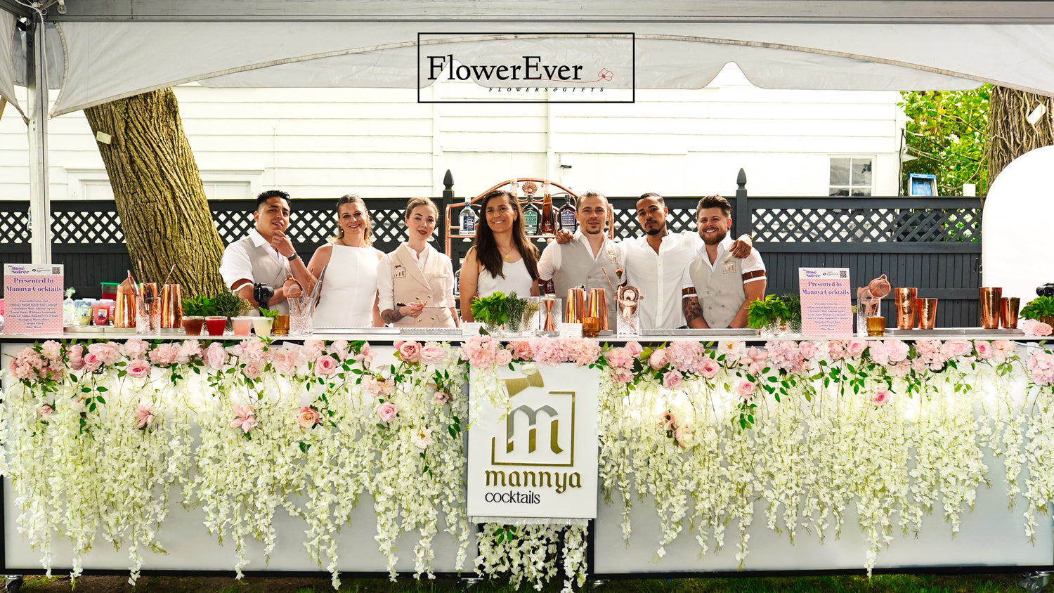 Hamptons｜Summer Bar Event｜Pink & White Silk Florals