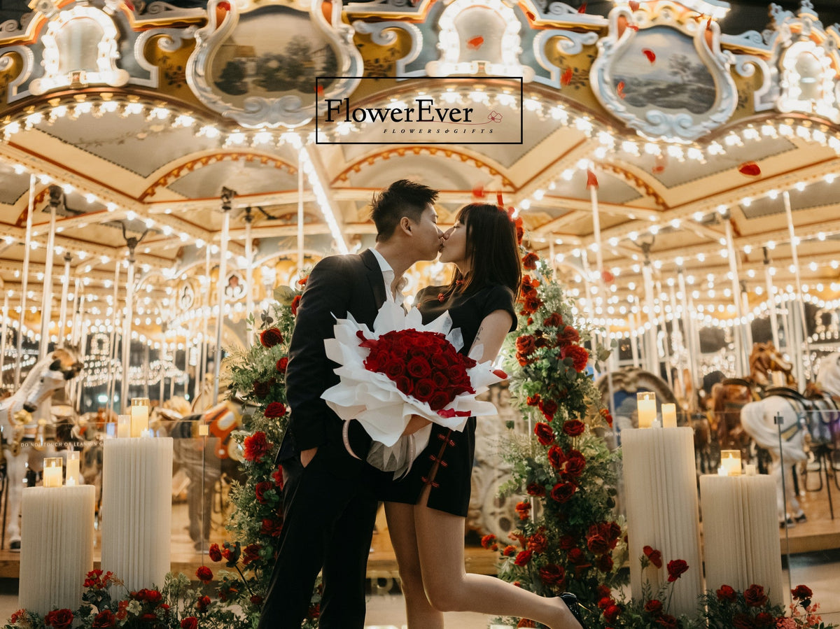 Proposing at Jane's Carousel DUMBO: A Complete Floral Design Guide