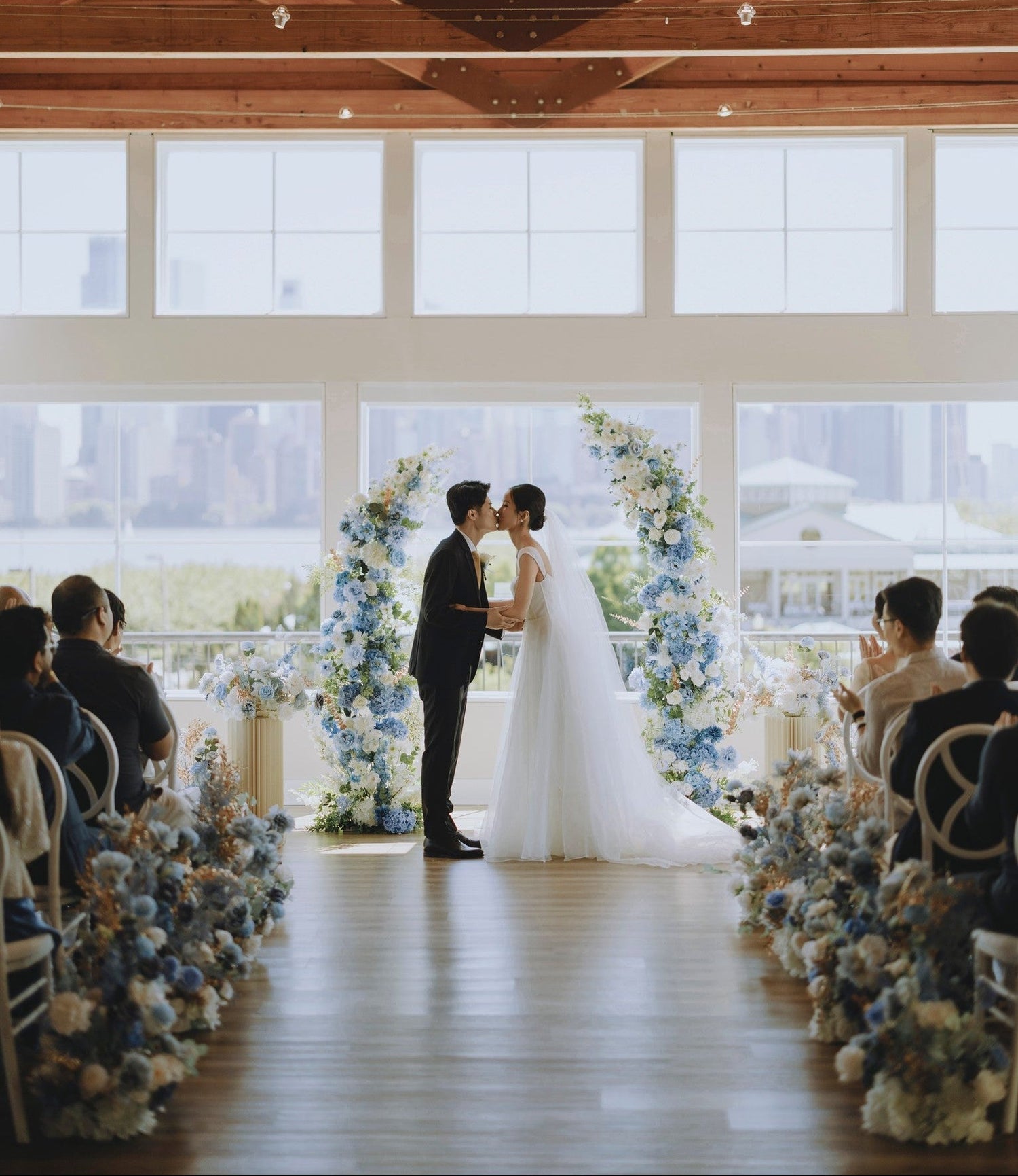 Blue & White Wedding at Maritime Parc NJ | NYC Skyline