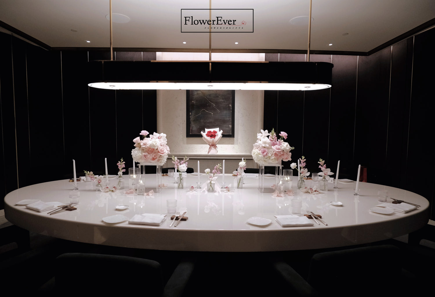 Private event florals in NYC at Le jardinier restaurant 