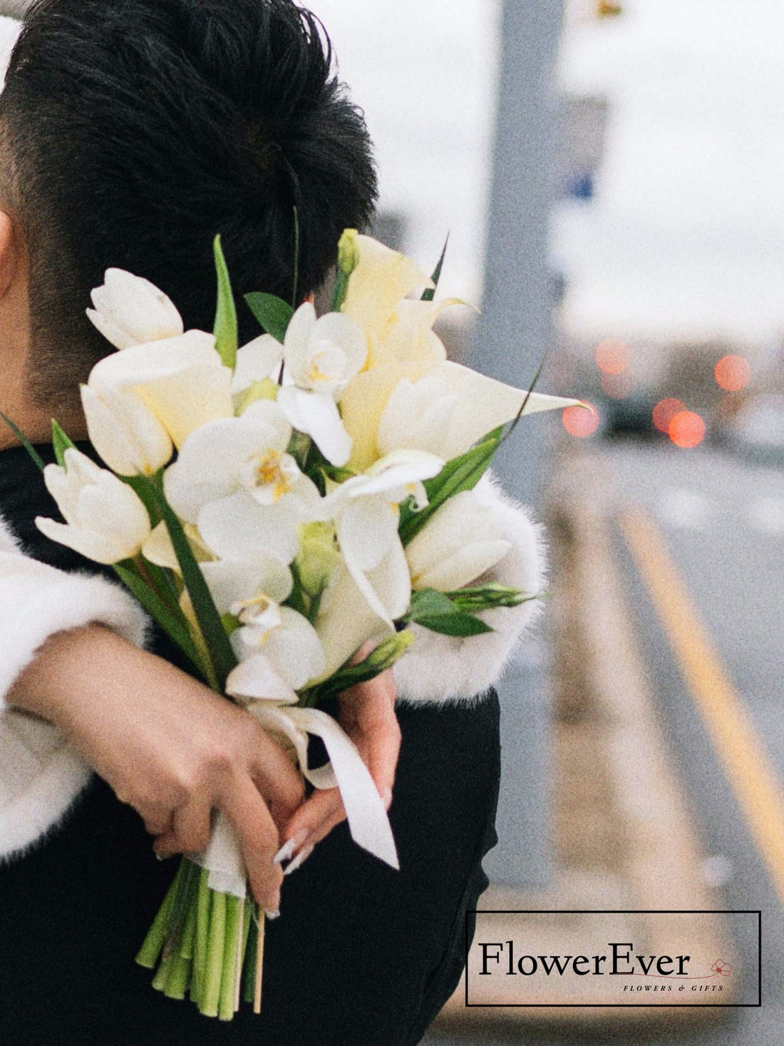 White Calla Lily & Orchids Bridal Bouquet Elegant Design|Medium