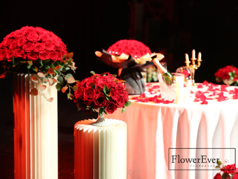 NYC Royal Beauty &amp; the Beast Proposal Decor Package｜Champagne + Red Roses