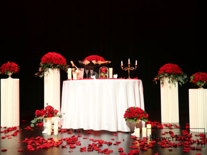 NYC Royal Beauty &amp; the Beast Proposal Decor Package｜Champagne + Red Roses