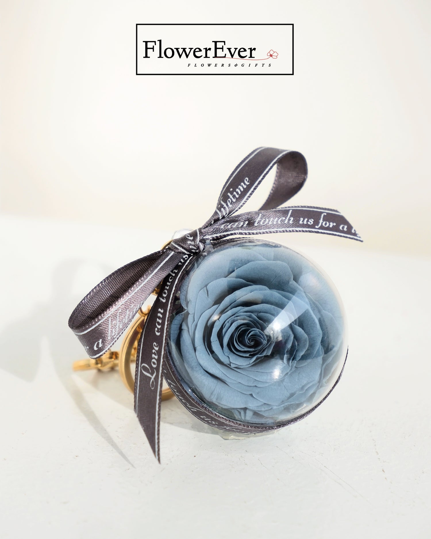 Handcrafted blue rose keychain