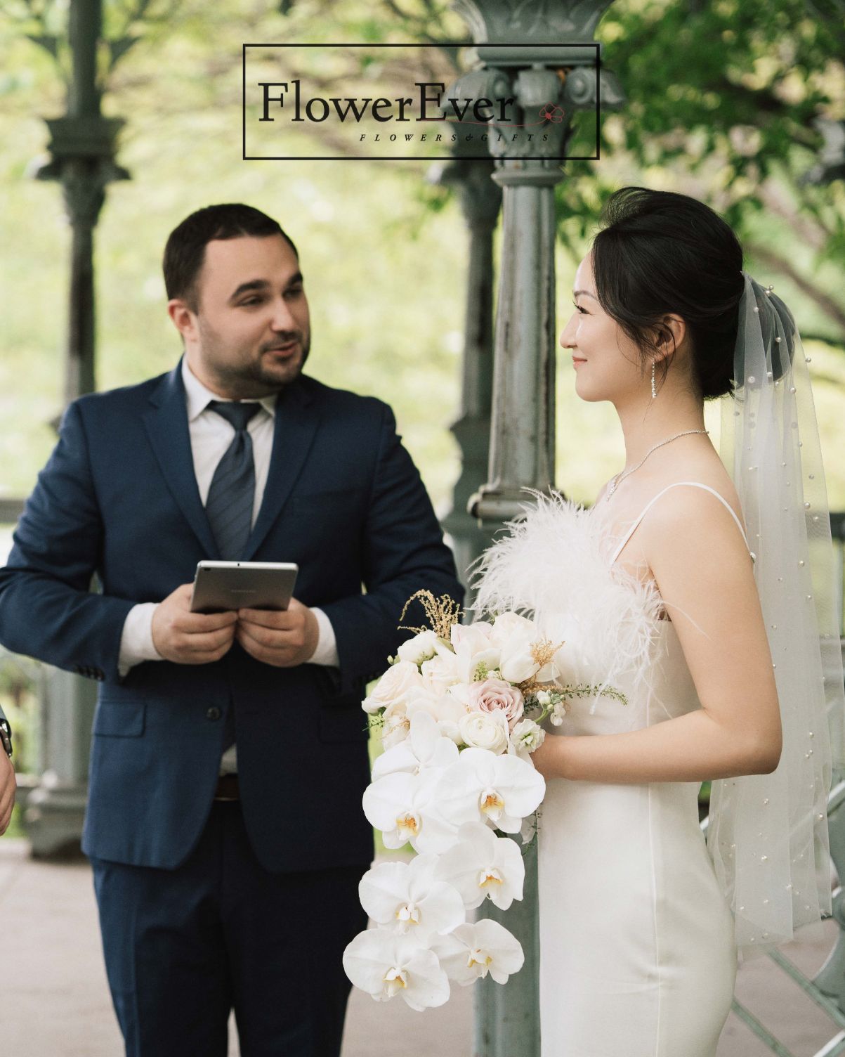 Exquisite cascade of White &amp; Pink Orchids | Bridal Bouquet