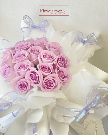 Ocean Song Purple Roses in Luxury Style｜24 Stems