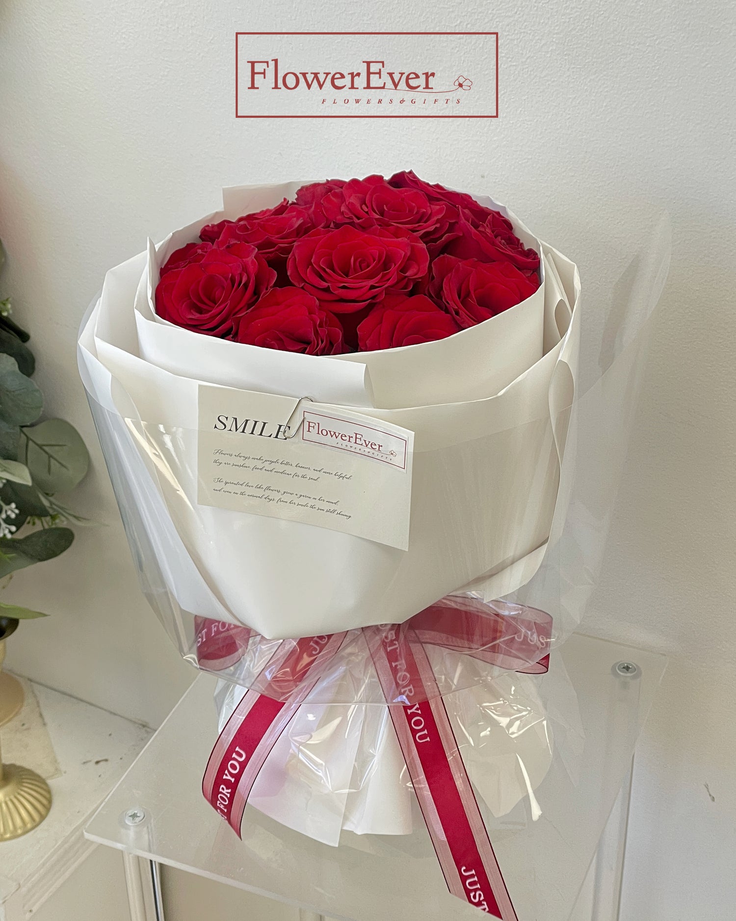 Red Rose Round Bouquet｜12 Stems