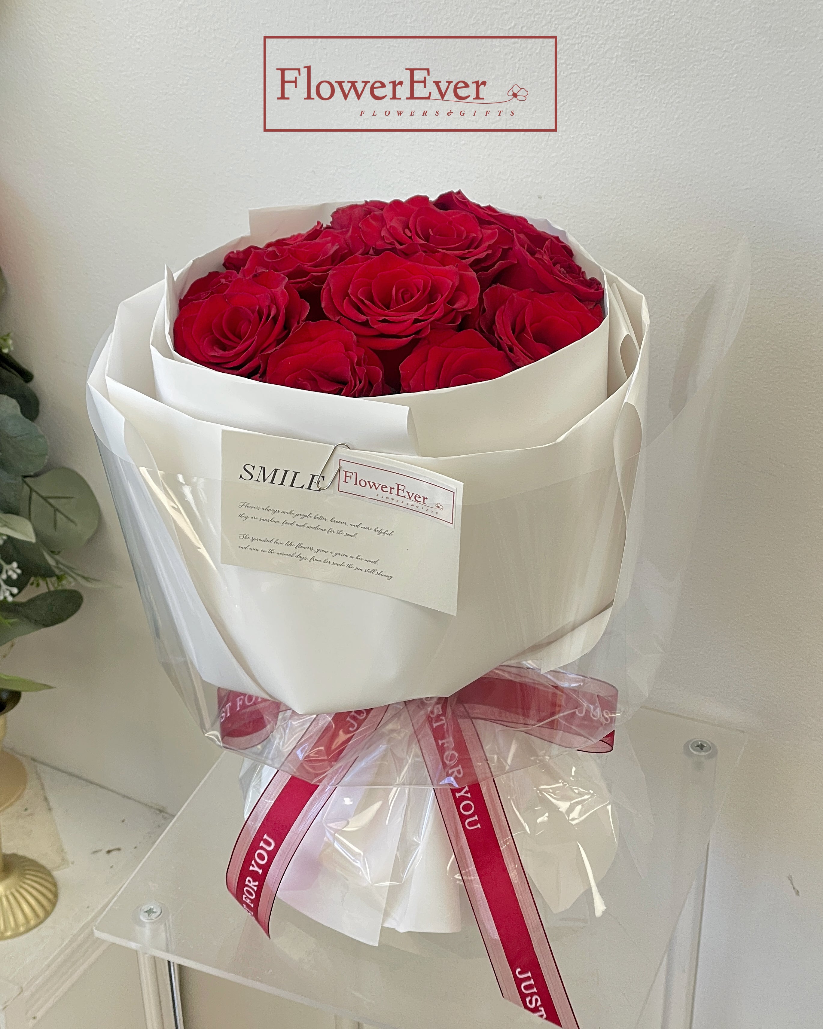 Red Rose Round Bouquet｜12 Stems