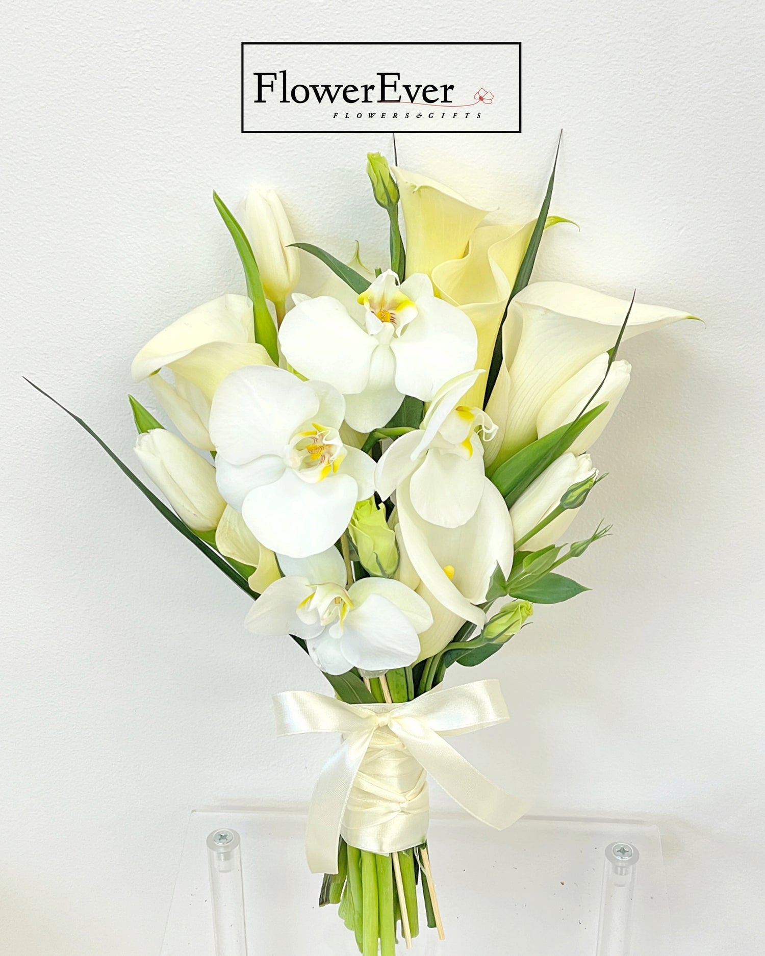 lily orchid flower White Calla Lily & Orchids Bridal Bouquet Elegant... – FlowerEver
