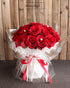 A Dozen Plus Dozen: 24 Enchanted Red Roses with White Lace & Pearls