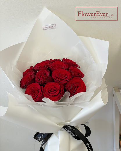 Red Rose Bouquet｜12 Stems