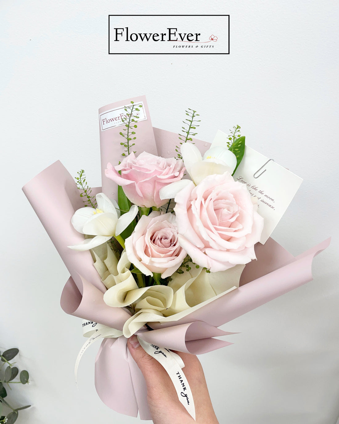 Mini Pink Rose & Tulips Bouquet|Mixed Flowers