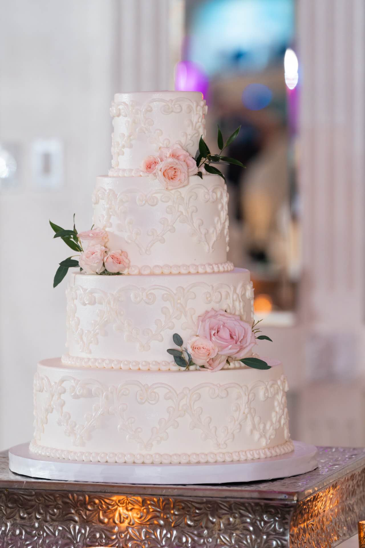 Wedding Cake Floral Decor - Fresh Flowers