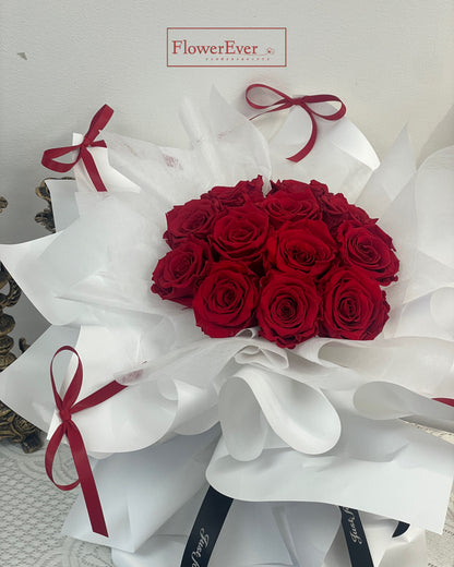 Luxury Preserved Real Roses Bouquet Pink or White