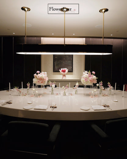 Floral Decor Package - Dinner Table Setting for Private Events by FlowerEver, New York wedding florist