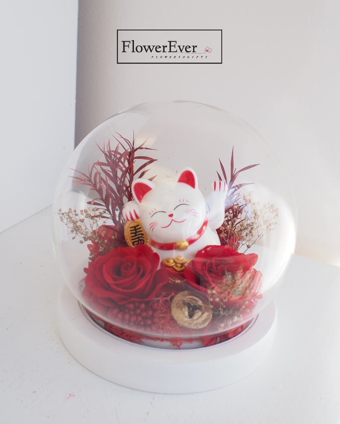 A Token of Prosperity: Lucky Cat Forever Rose for Grand Openings