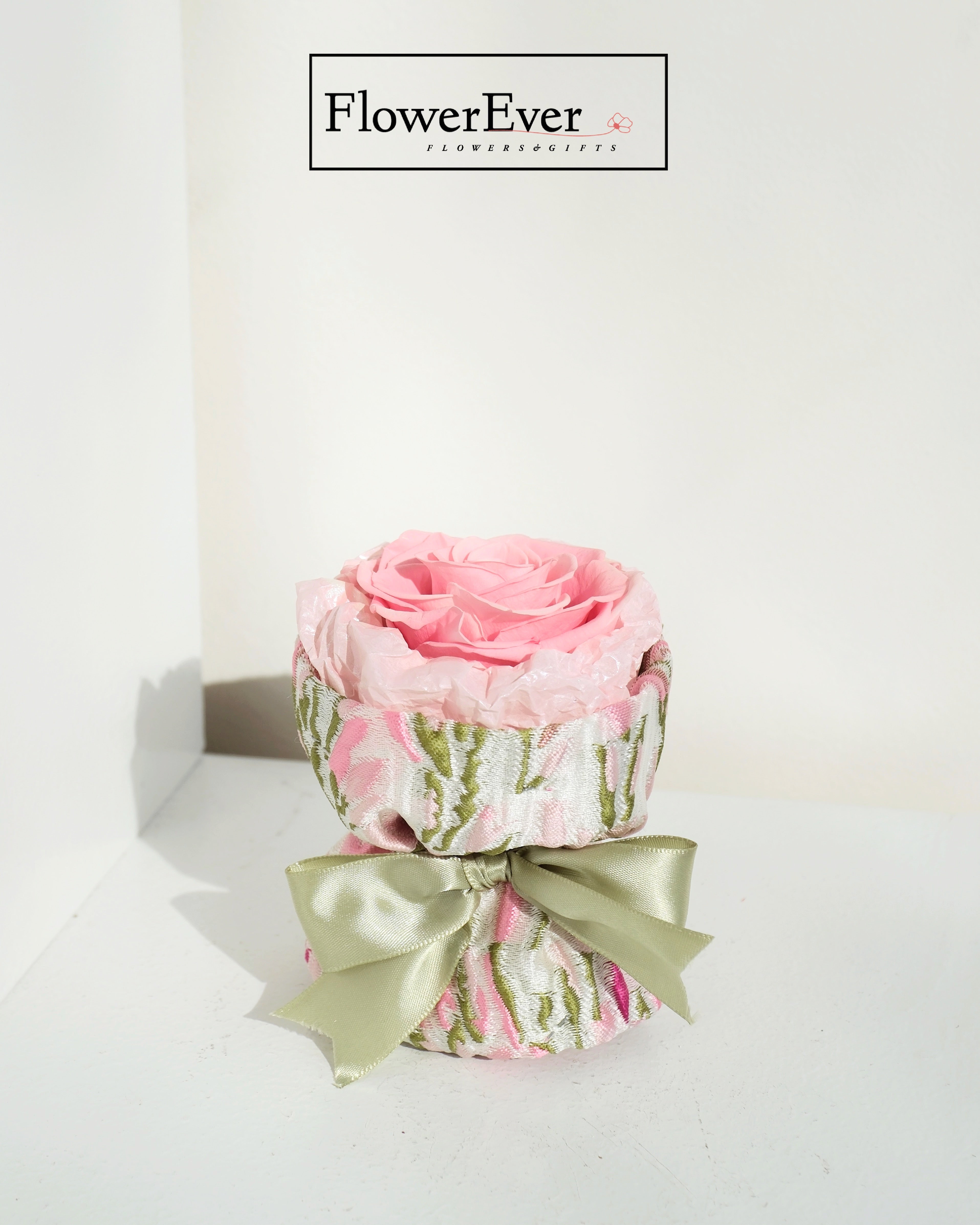 A Delicate Pink Miniature Bouquet with Preserved Real Roses