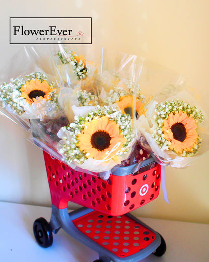 Singe Stem Sunflower Bouquet for Graduation｜Bulk Discount Available