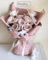 Elegant Pink Manta Rose Bouquet in a Pink Floral Wrap | 12 Stems