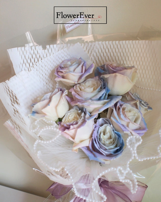 A Lovely Twilight Rose Arrangement in White Floral Paper