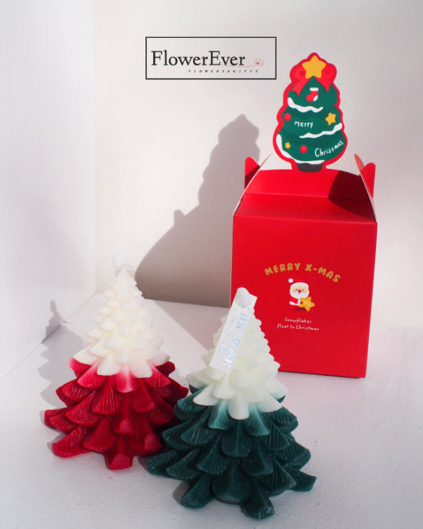 Cherish the Season with the Snowy Christmas Tree Candle