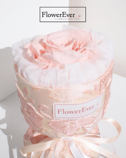 Preserved Real Rose Mini Pink Bouquet - Sweet &amp; Lovely