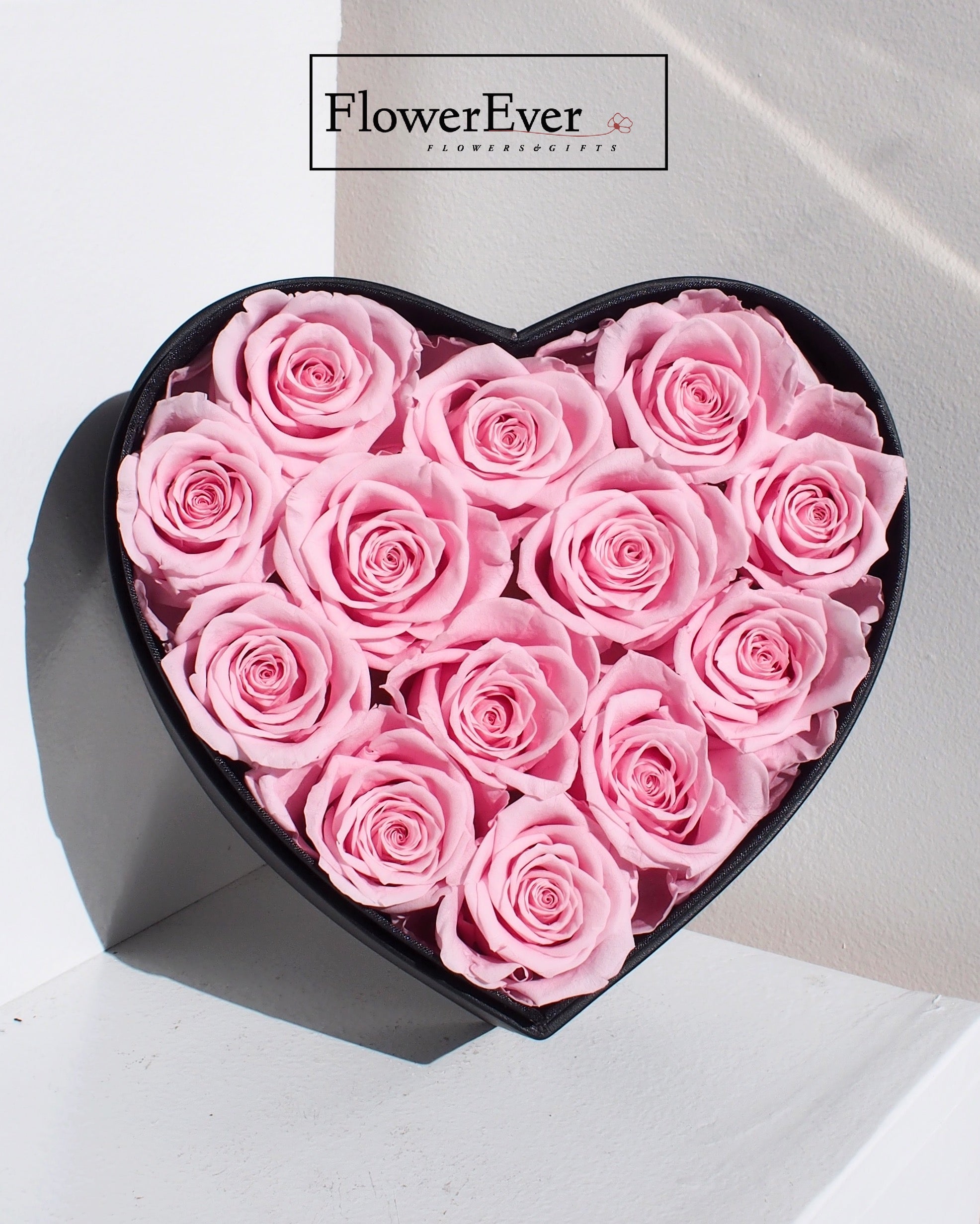 Preserved Real Roses Heart Box with Acrylic Protector｜15 Stems