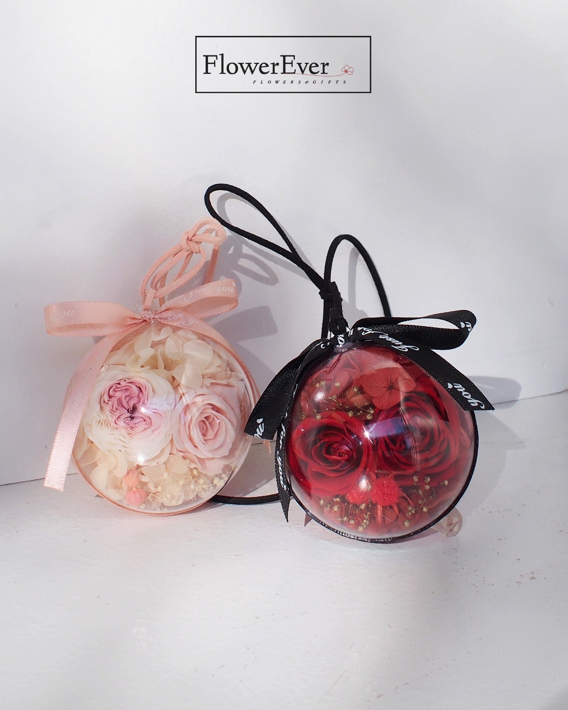 Set of pink and red rearview mirror ornaments car charms