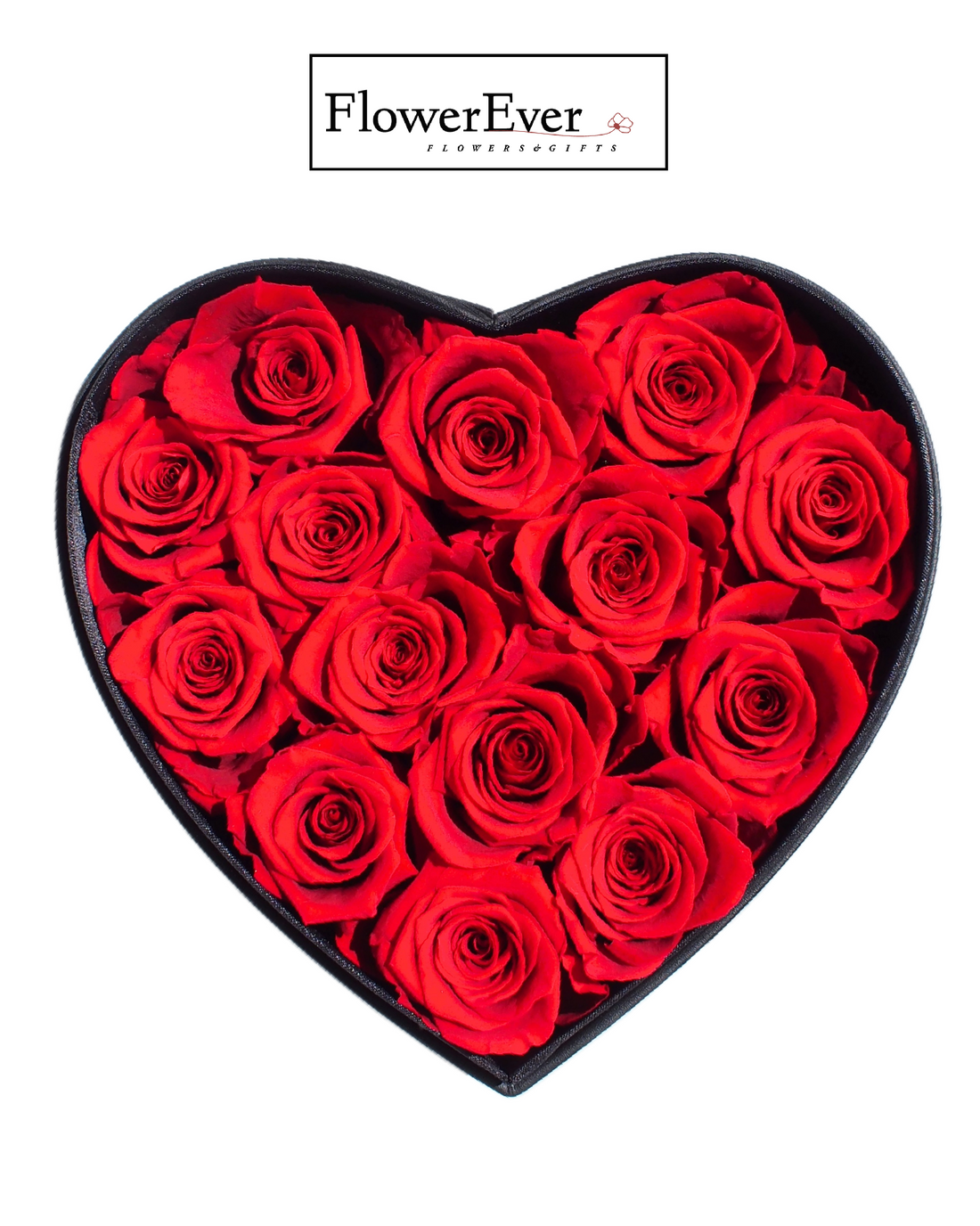 Preserved Real Roses Heart Box with Acrylic Protector｜15 Stems