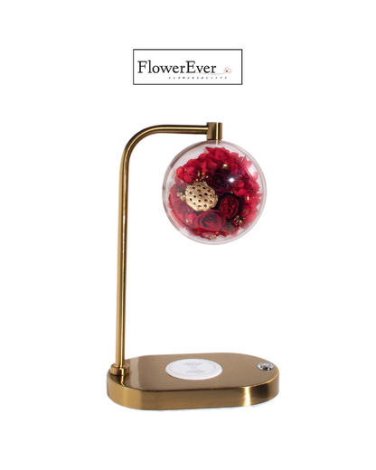 Preserved Real Rose Night Lamp w. Fast Wireless Phone Charging｜Modern Floral Gifts