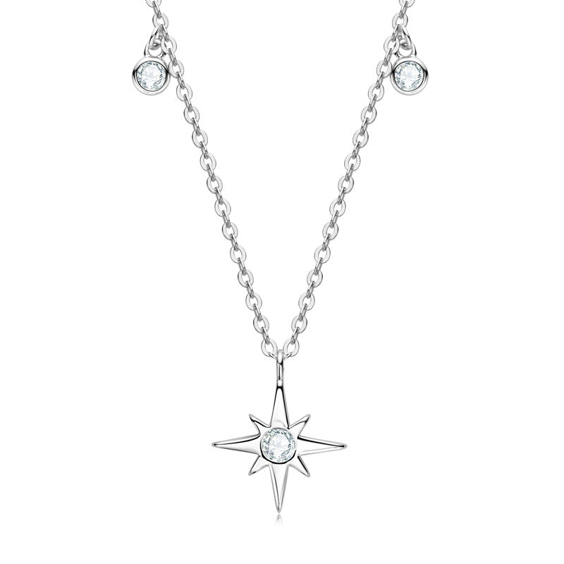Dazzling Moissanite Necklace with Star Sparkle Pendant