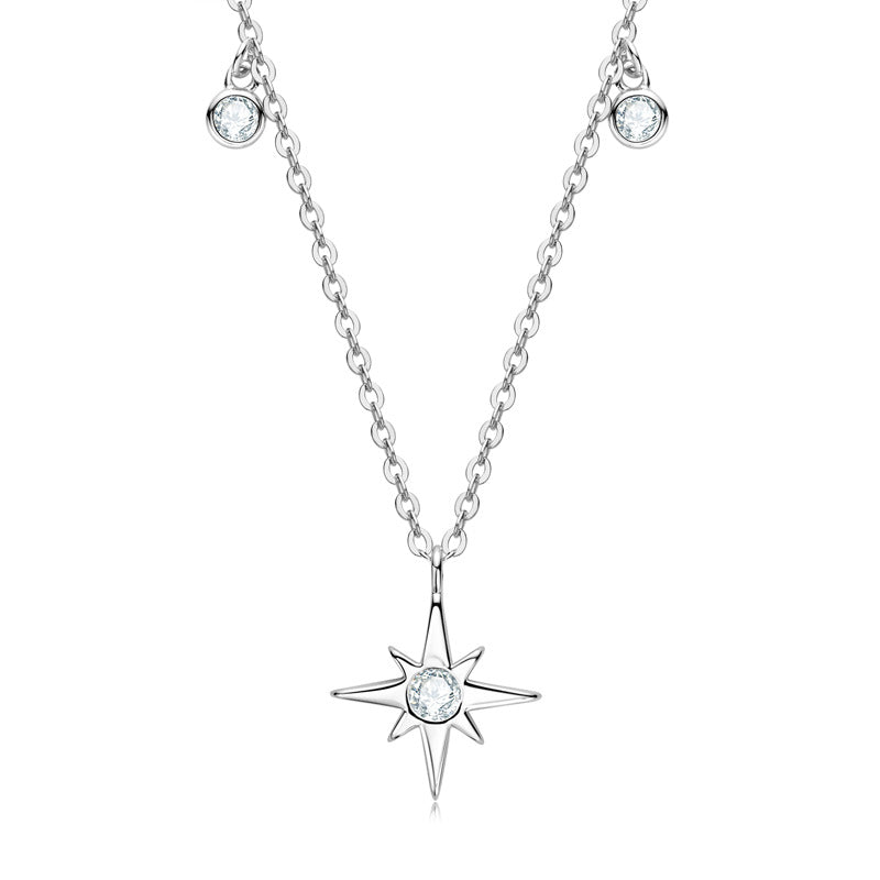 Dazzling Moissanite Necklace with Star Sparkle Pendant