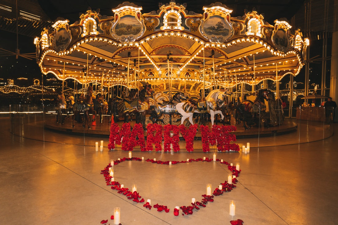 NYC Luxe Rose Proposal Decor Package|Red Roses Marquee Letters + Candles