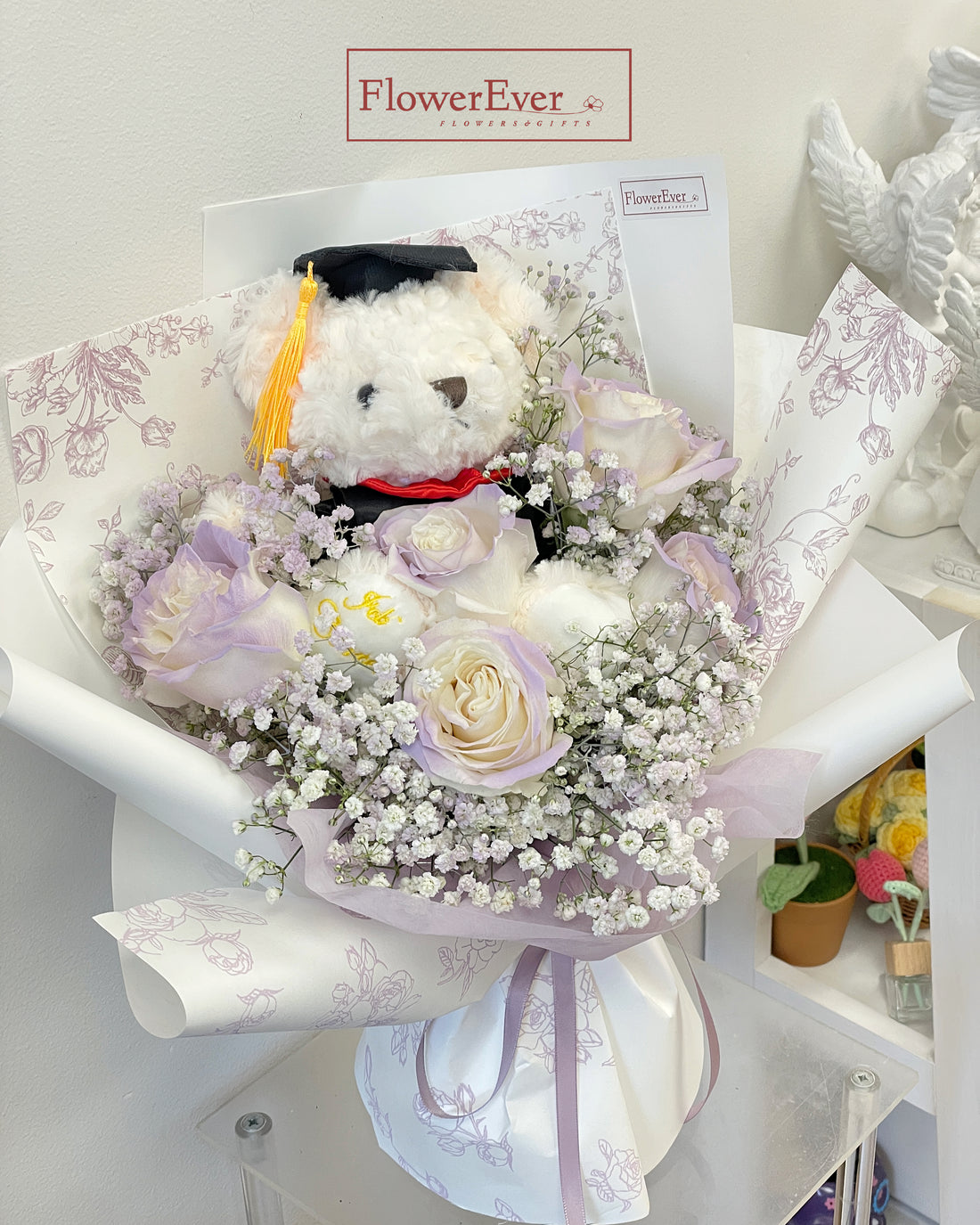 Rose Bouquet for Graduation with Teddy Bear with Baby&