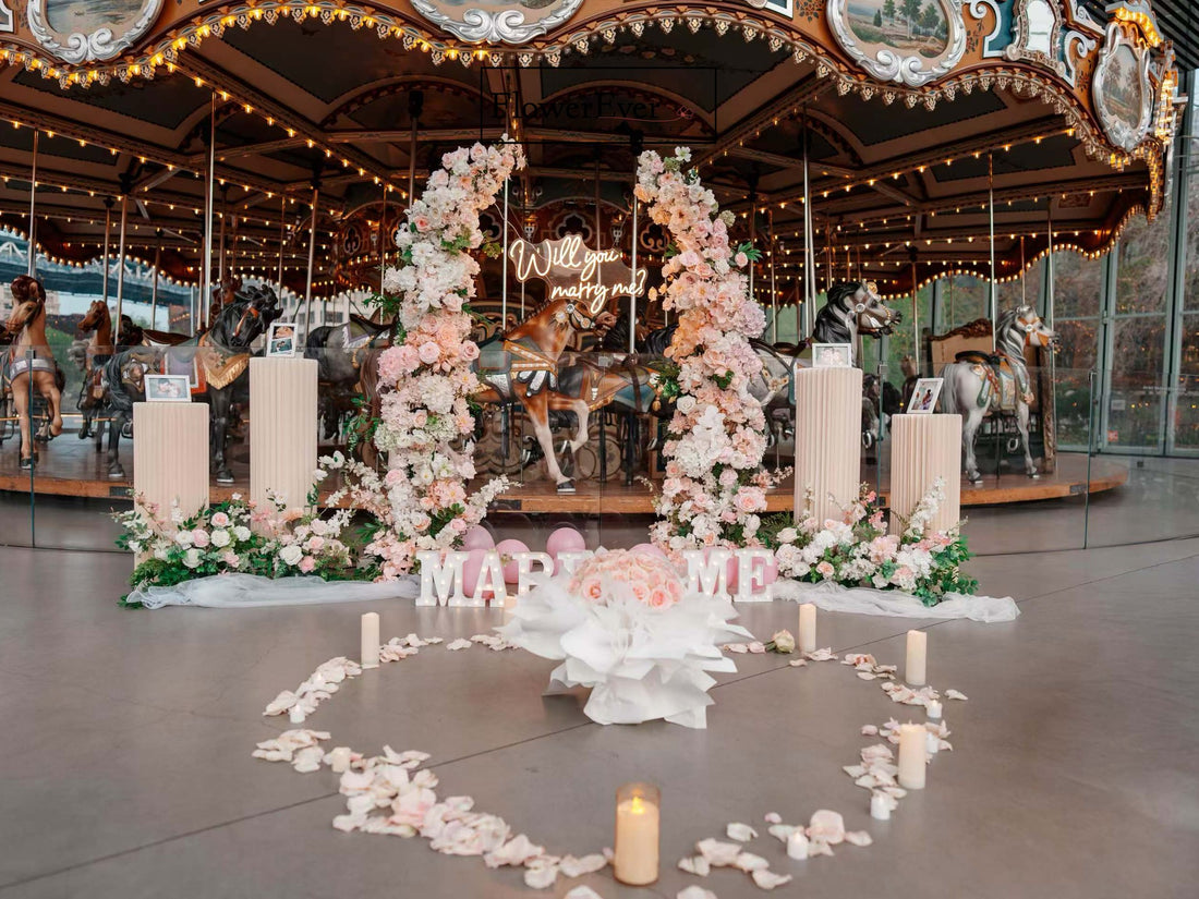 NYC Dreamy Proposal Decor|Flowers + Bouquet + Photo Frames