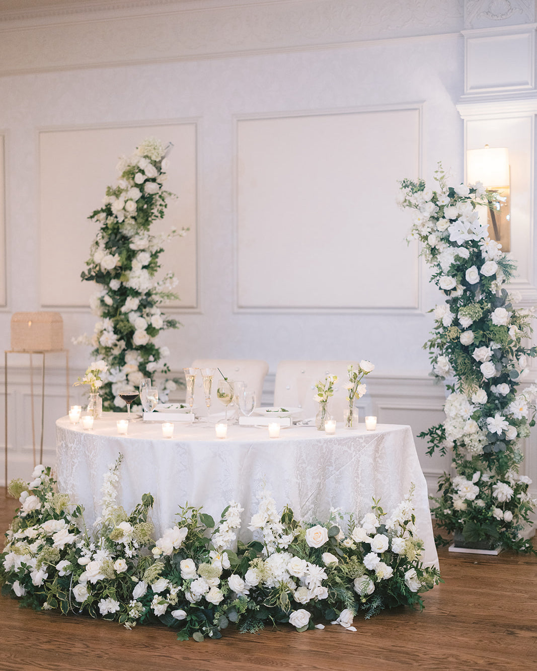 Wedding decor by FlowerEver – Wedding Floral Arch - Crescent Moon Half Arches – New York florist