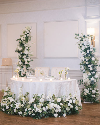 Wedding decor by FlowerEver – Wedding Floral Arch - Crescent Moon Half Arches – New York florist